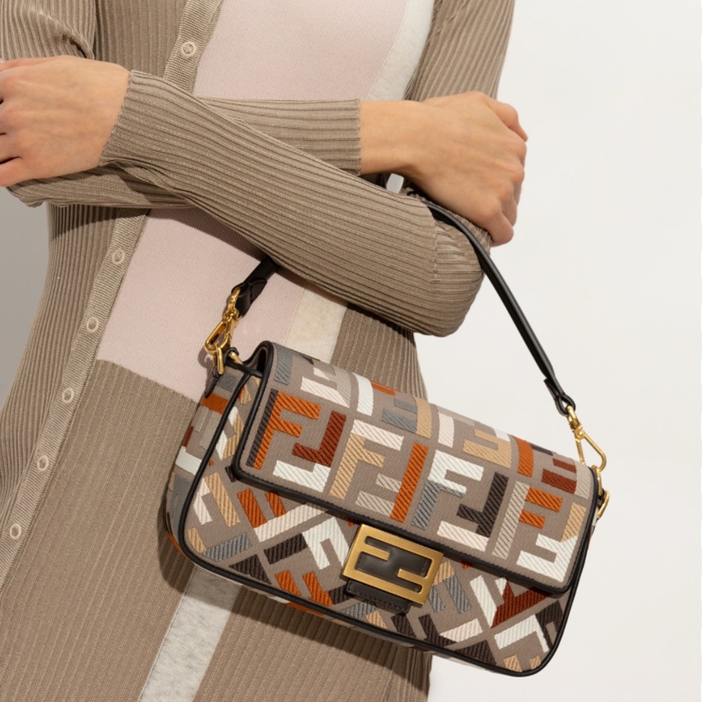 Authentic Fendi Multicolor FF Pattern Shoulder Bag